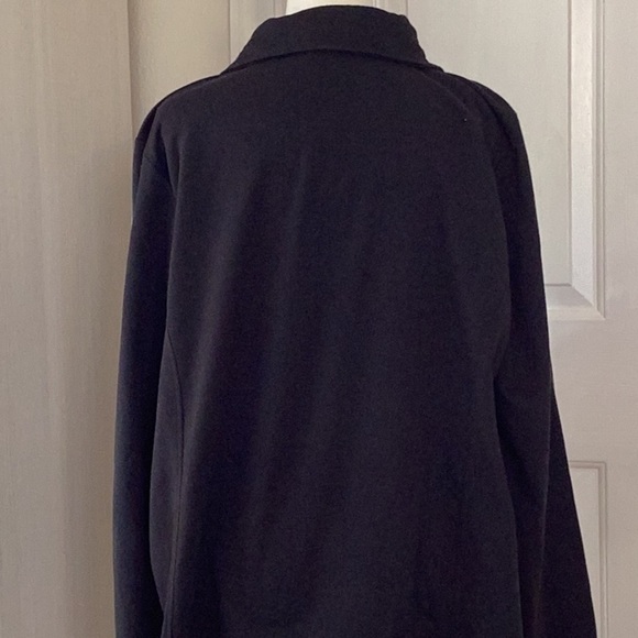 Black W/Print & Sequin Sweat Jacket Long Sleeve Full Zip Size 1X - Picture 5 of 6